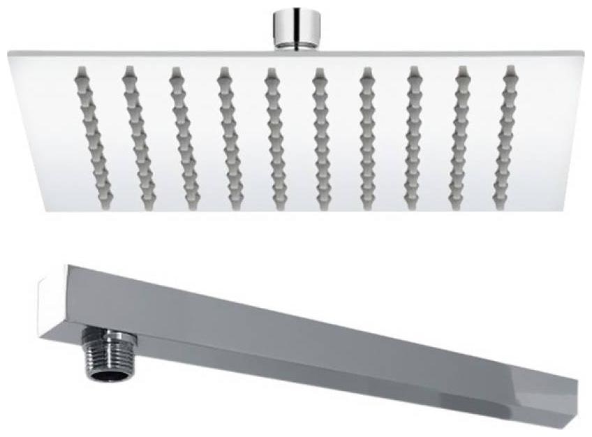 

LOGGER 8x8 ULa Slim Brass Rain Shower Head With 15 Square Inch Arm