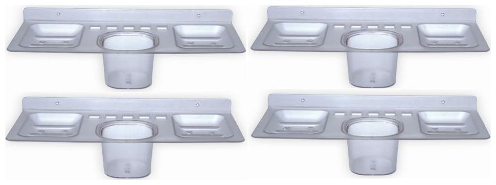 

LOGGER - Acrylic 4 in 1 SoapDish ToothBrush ToothPaste Holder Set of 4 pcs (Material Acrylic Unbreakable)