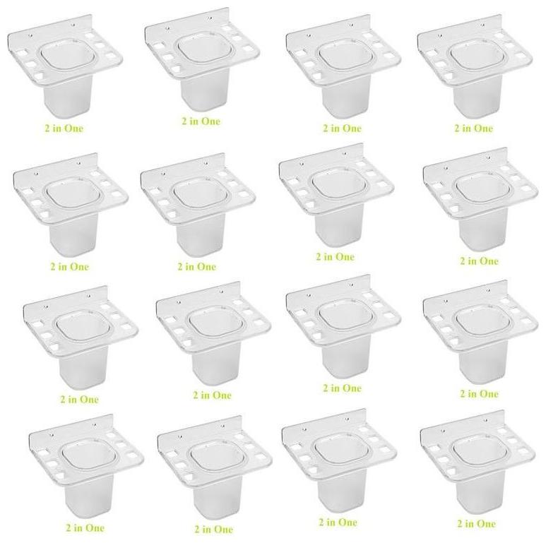 

LOGGER - Acrylic 2in1 ToothBrush ToothPaste Holder Set of 16 pcs(Material - Acrylic Unbreakable)