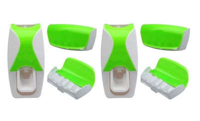 

LOGGER - Automatic Toothpaste Dispenser with Toothbrush Holder Set of 2 pcs (Color - Green)