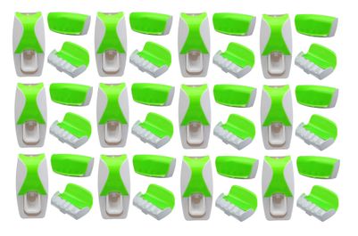 

LOGGER - Automatic Toothpaste Dispenser with Toothbrush Holder Set of 12 pcs (Color - Green)