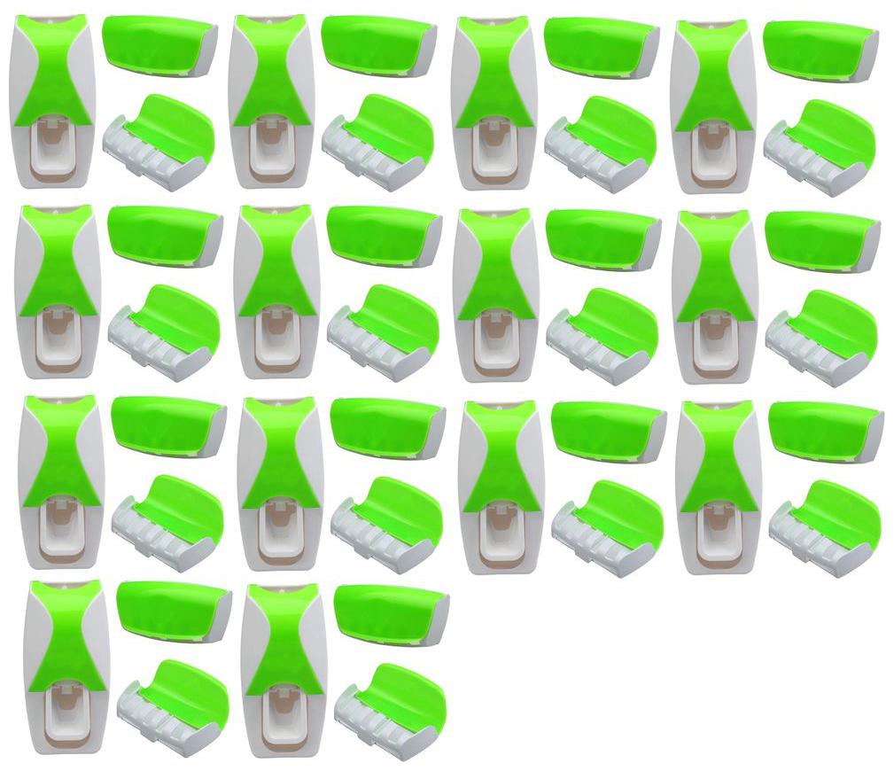 

LOGGER - Automatic Toothpaste Dispenser with Toothbrush Holder Set of 14 pcs (Color - Green)