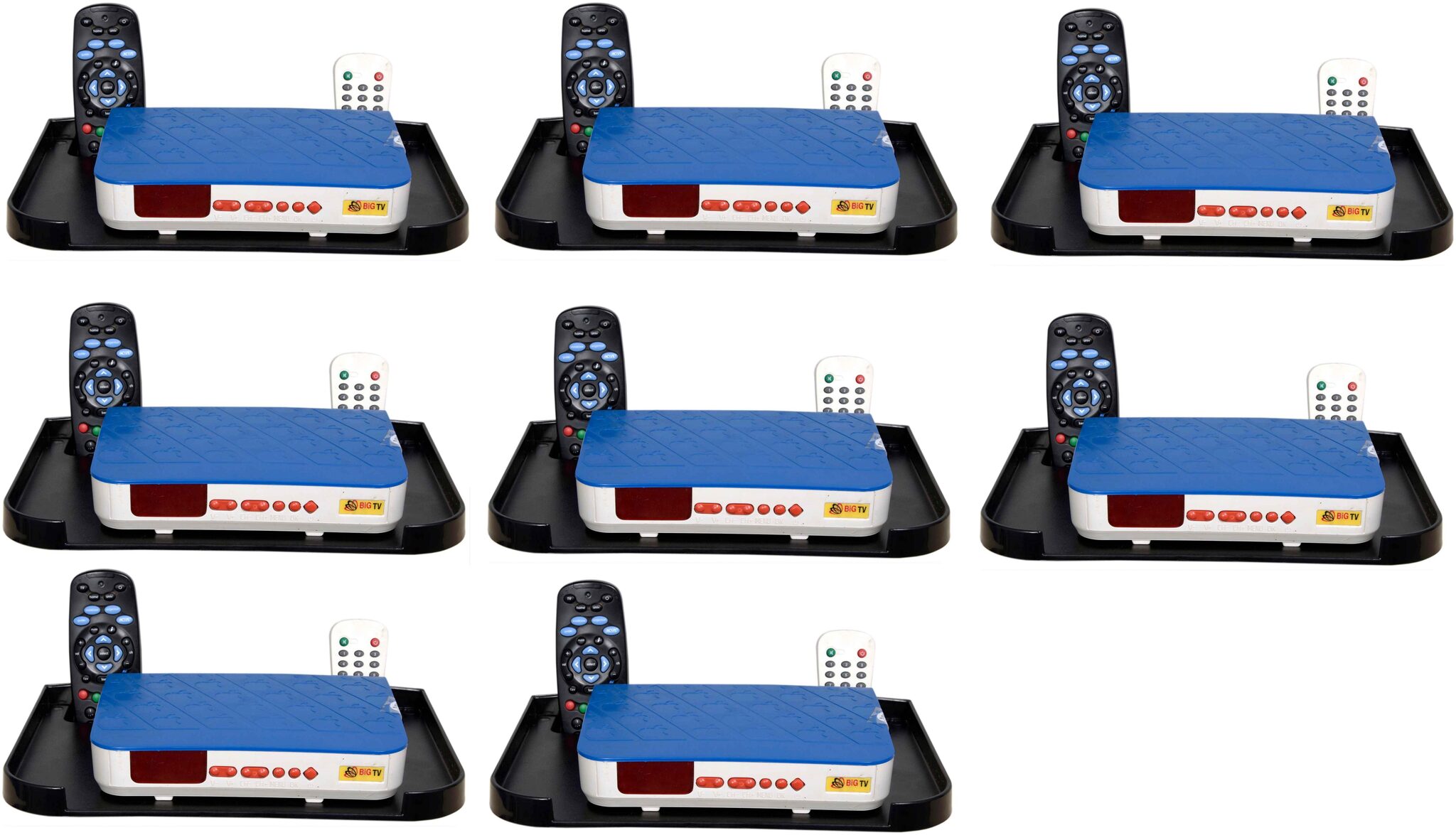 

LOGGER - Set Top Box Stand with 2 Remote Holders Set of 8 pcs (Colour - Black)