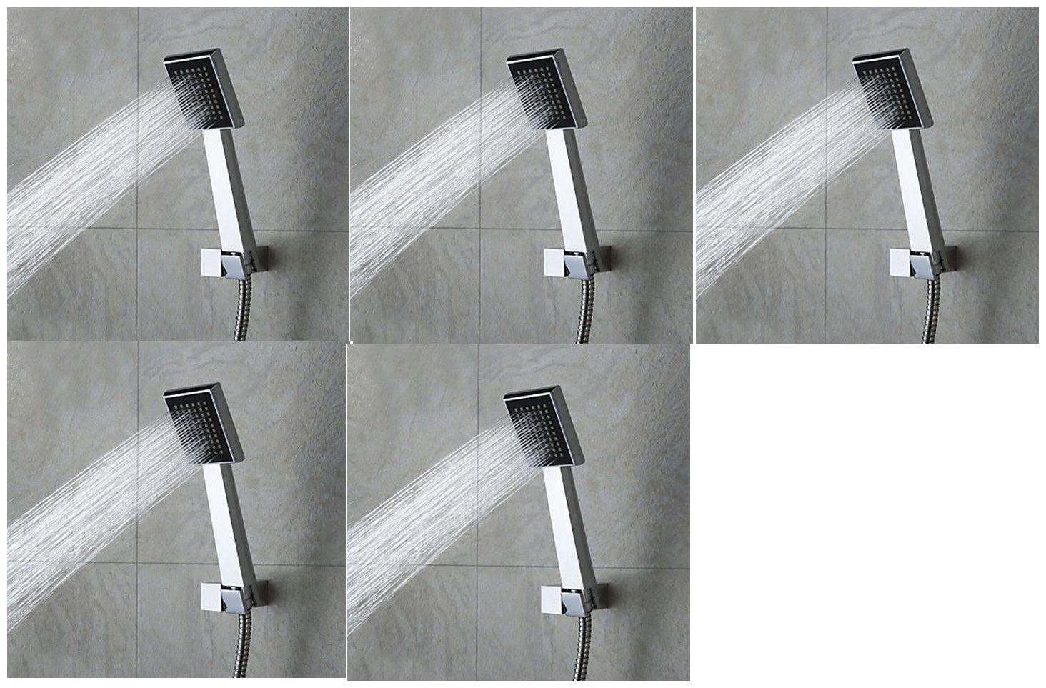 

LOGGER - Square Hand Shower with 1 5 m Shower Tube and Hook Set of 5 pcs (Model - HS1)