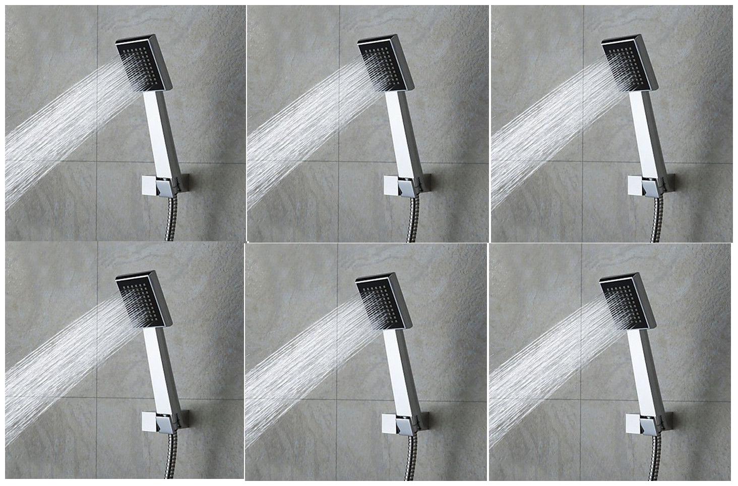 

LOGGER - Square Hand Shower with 1 5 m Shower Tube and Hook Set of 6 pcs (Model - HS1)