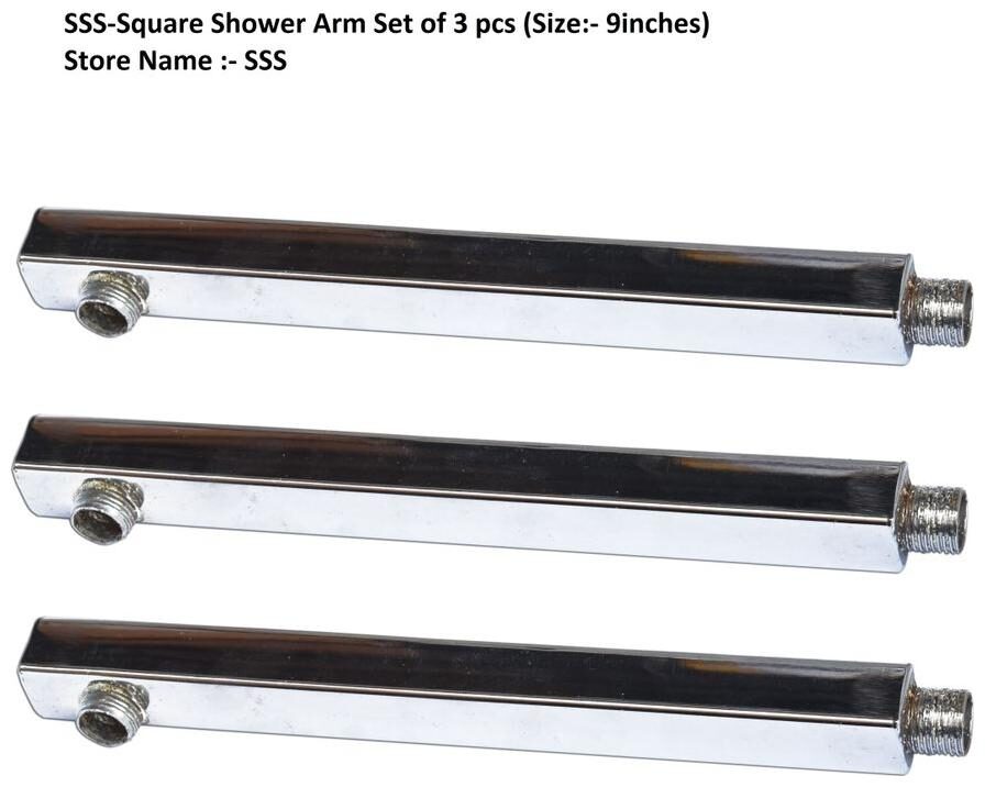 

LOGGER-Square Shower Arm Chrome Plated Set of 3 pcs (Size - 9inches)
