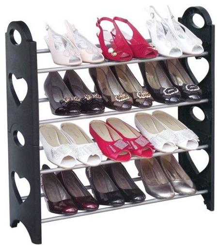 

Stackable 12 Pairs Shoe Rack Organizer 4 Layer Shoe Rack Plastic Shoe rack