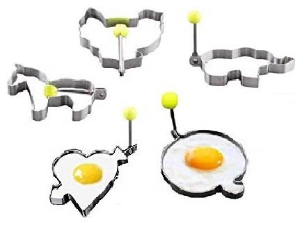 

Stainless Steel Fried Egg Mold Non Stick Omelette Pancake Rings Cooking Tools Set of 5 Silver