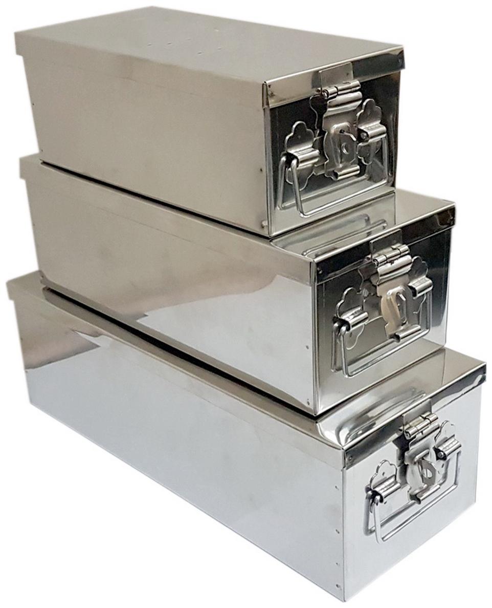 

Stainless Steel Storage Box (Long Type) - Set of 3 pcs (8 -10 -12 )