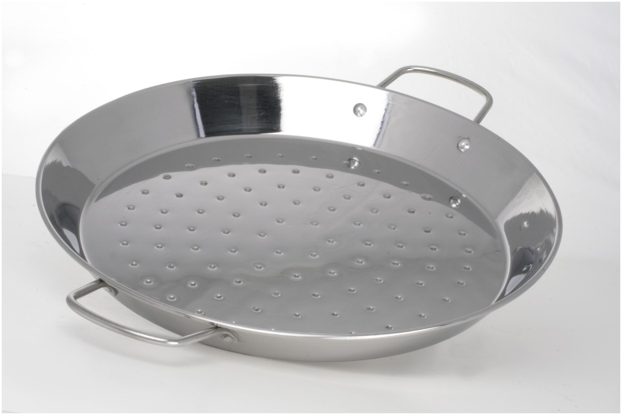Stainless Steel Round Dish Paella Pan 20 cm//CHEF DIRECT// Paella Pan Use for Cooking, Rosting Diameter 20 cm, Height 3.0 cm