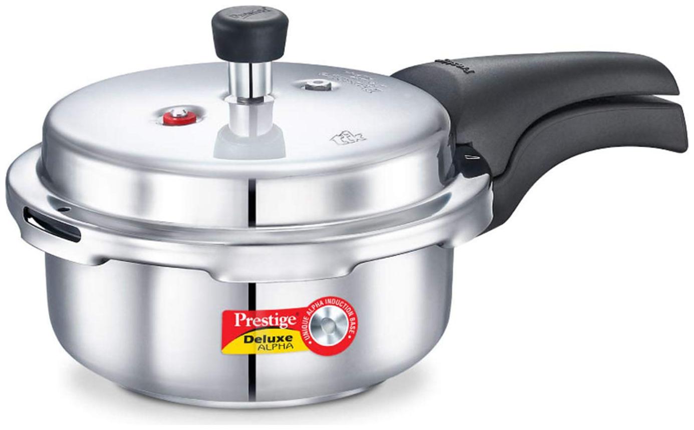 

Prestige Deluxe Alpha Stainless Steel 4 L Induction Bottom Outer Lid Pressure Cooker - Set of 1