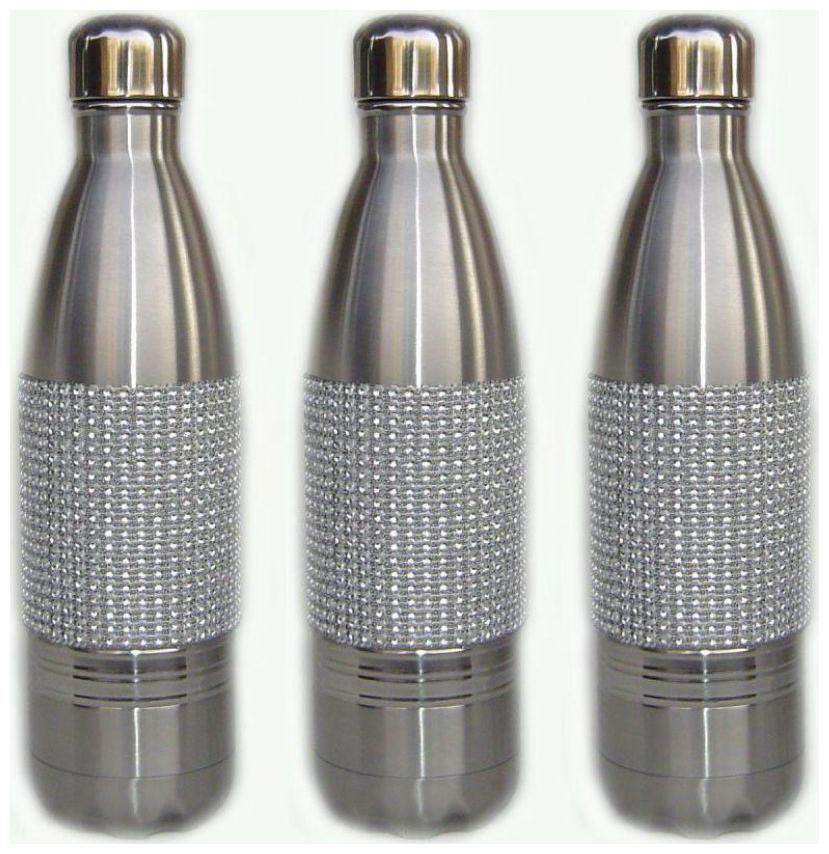 

Rastogi Handicrafts Stainless Steel Silver Water Bottle ( 1500 ml Set of 3 )