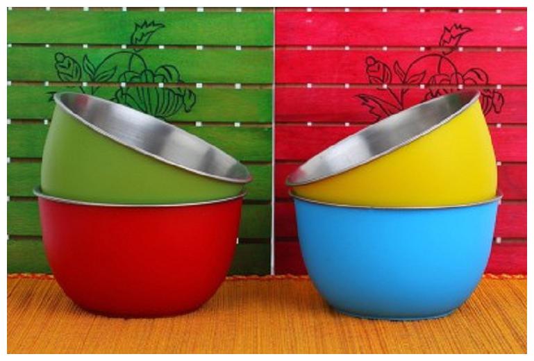 

Stainless Steel Micro Wave Safe Color Full Bowl Set of 4 Pcs 17 Cm