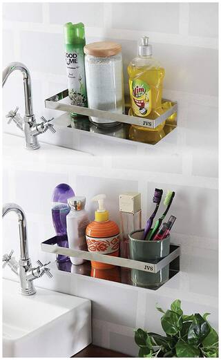 Stainless Steel Multipurpose Bathroom Storage Wall Shelf 14