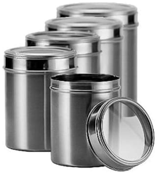 Buy Stainless Steel Kitchen Storage Canisters With See Through Lid