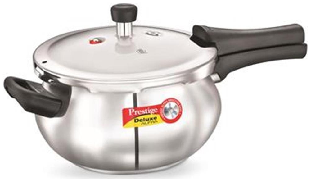

Prestige Deluxe Alpha Stainless Steel 4 4 L Induction Bottom Outer Lid Pressure Cooker - Set of 1 ISI Certified