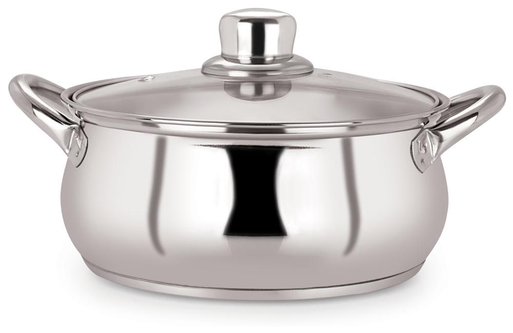 

Stainless Steel Induction Belly Kadai 1 L With Glass Lid