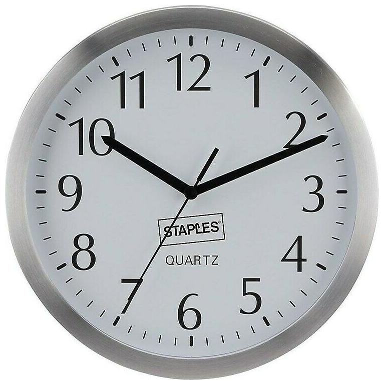

Staples Wall Clock 10 Aluminum Round 812287