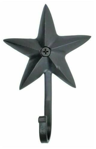 Buy Star Wall Coat Hook Flat Black Wrought Iron Texas Western
