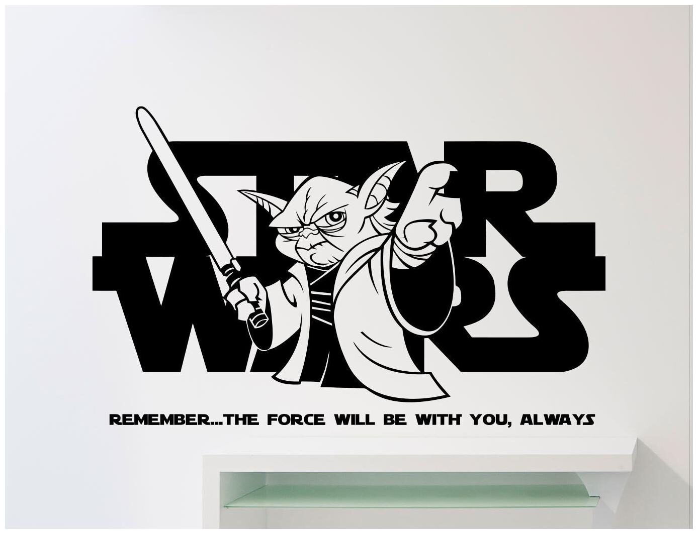 

Star Wars Logo Wall Decal Yoda Quote Vinyl Sticker Nursery Art Decor Mural 14sw