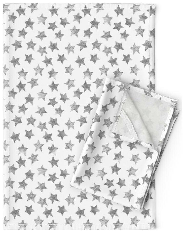 

Star Watercolor Sky Unisex Boy Linen Cotton Tea Towels by Roostery Set of 2
