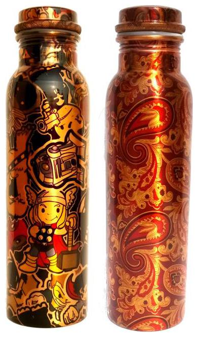 

State Pride-T Copper Assorted Water Bottle ( 1000 ml Set of 2 )