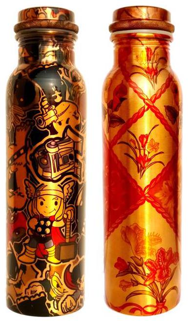 

State Pride-T Copper Copper Water Bottle ( 1000 ml Set of 2 )