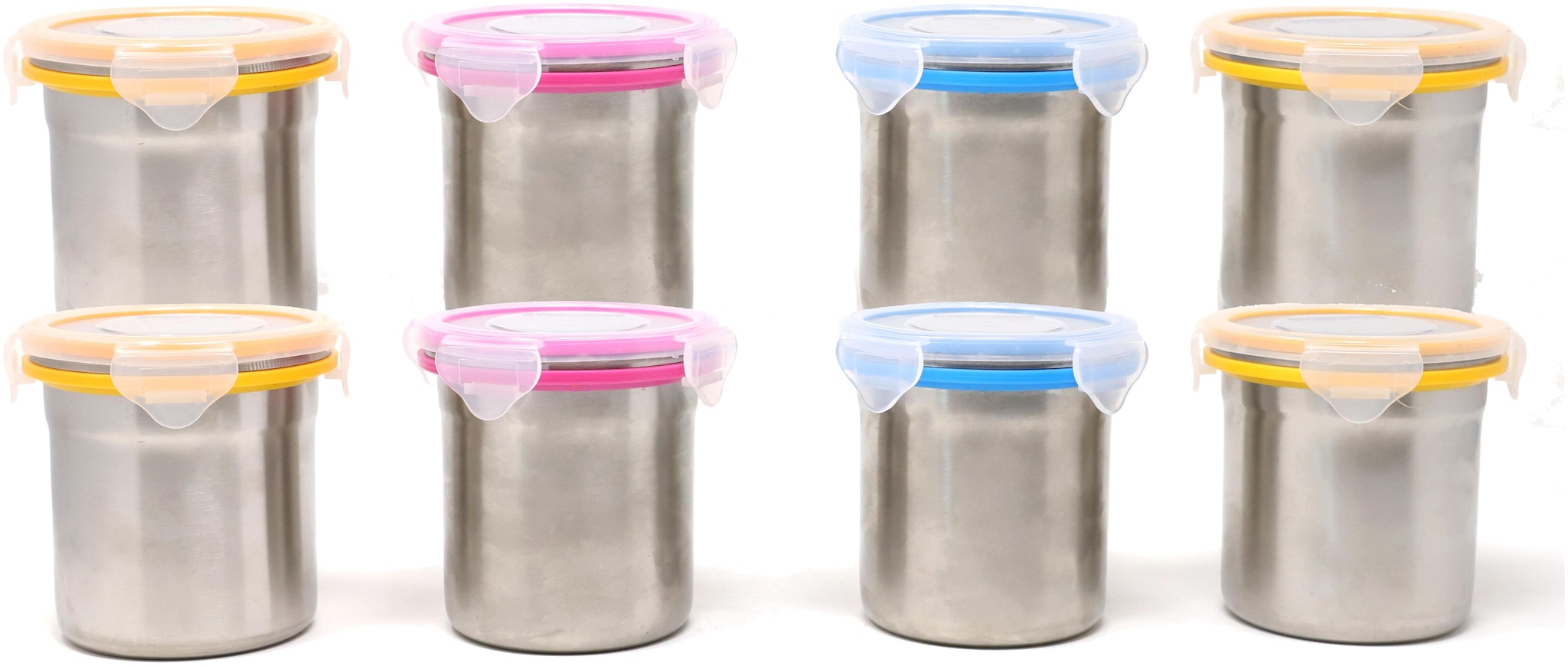

Steel Lock 450 ml Multi Stainless steel Container Set - Set of 8