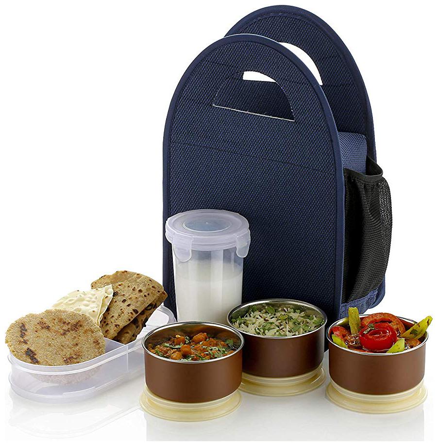 

ZIPCO Blue Grey Lunch box ( Set of 5 300 ml )
