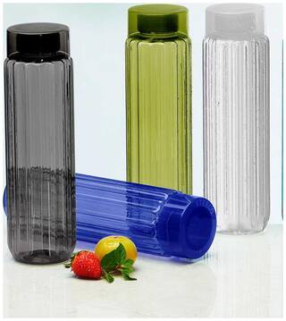 Steelo Plastic Water Bottle Set of 4 ( Assorted , 1000 ml )