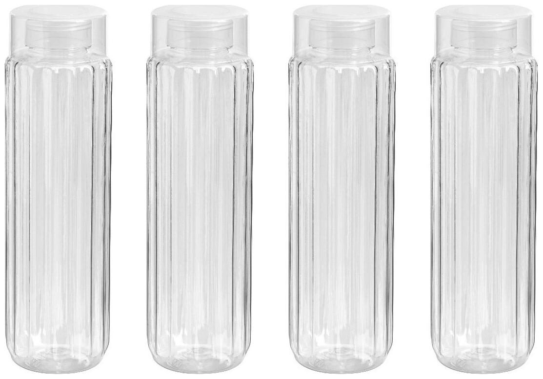 

Steelo Plastic Transparent Water Bottle ( 1000 ml Set of 4 )