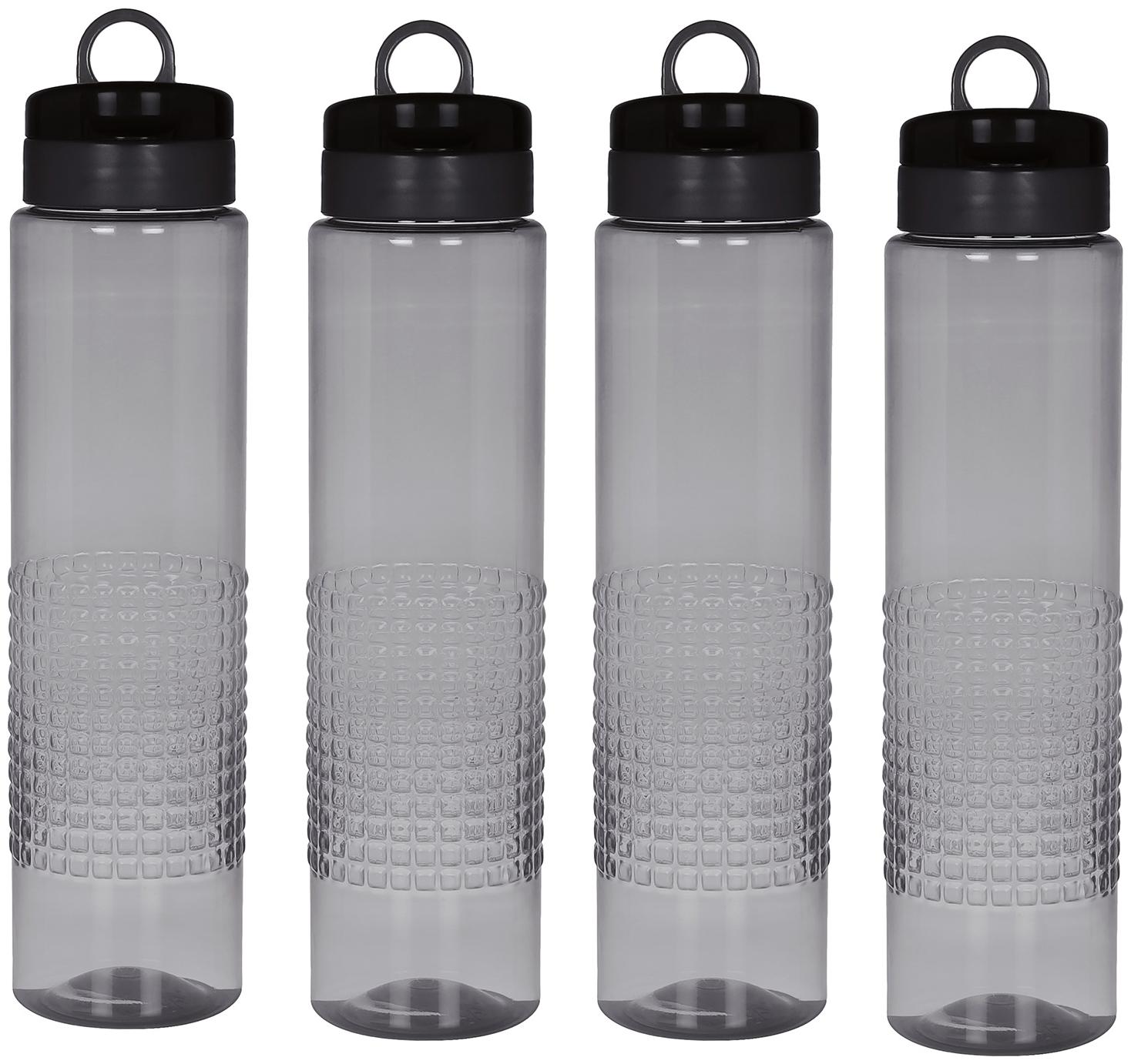 

Steelo Plastic Grey Water Bottle ( 1000 ml Set of 4 )