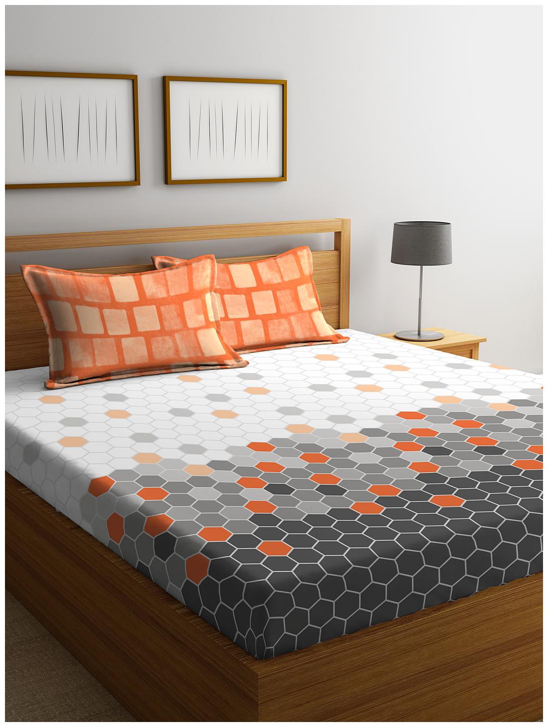 

Stellar Home USA Cotton Printed Double Size Bedsheet 104 TC ( 1 Bedsheet With 2 Pillow Covers Multi )