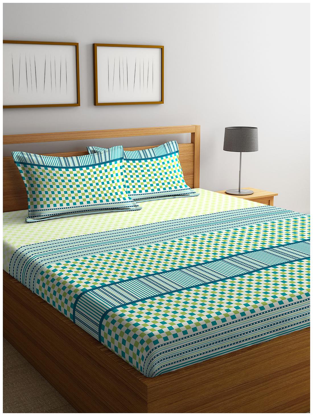 

Stellar Home USA Cotton Printed Multi 1 Super King Bedsheet with 2 Pillow Covers Stellar Home USA