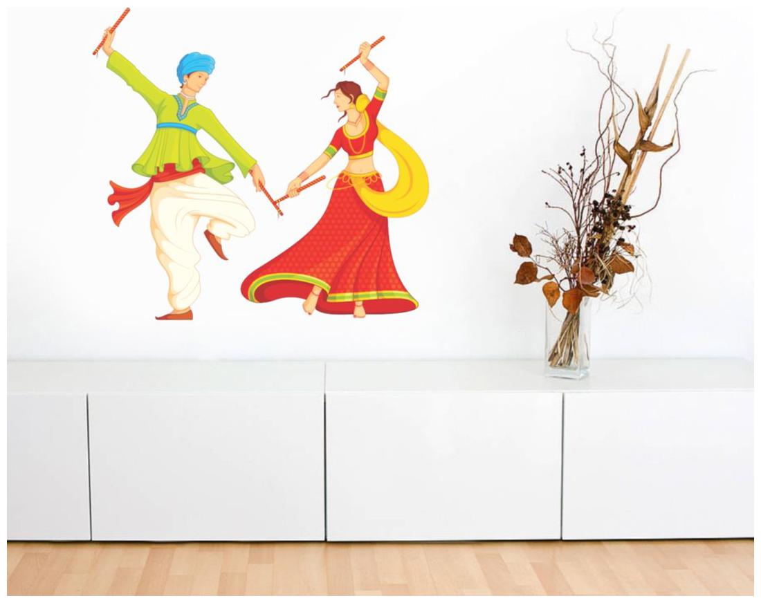 

Sticker Studio Garba Wall Sticker (PVC Vinyl Size -58 cm x 58 cm)