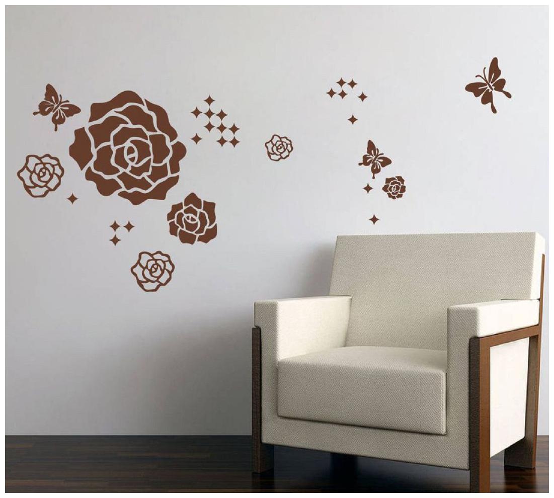 

Sticker Studio flowers butterfly Wall Sticker (PVC Vinyl Size -60 cm x 99 cm)