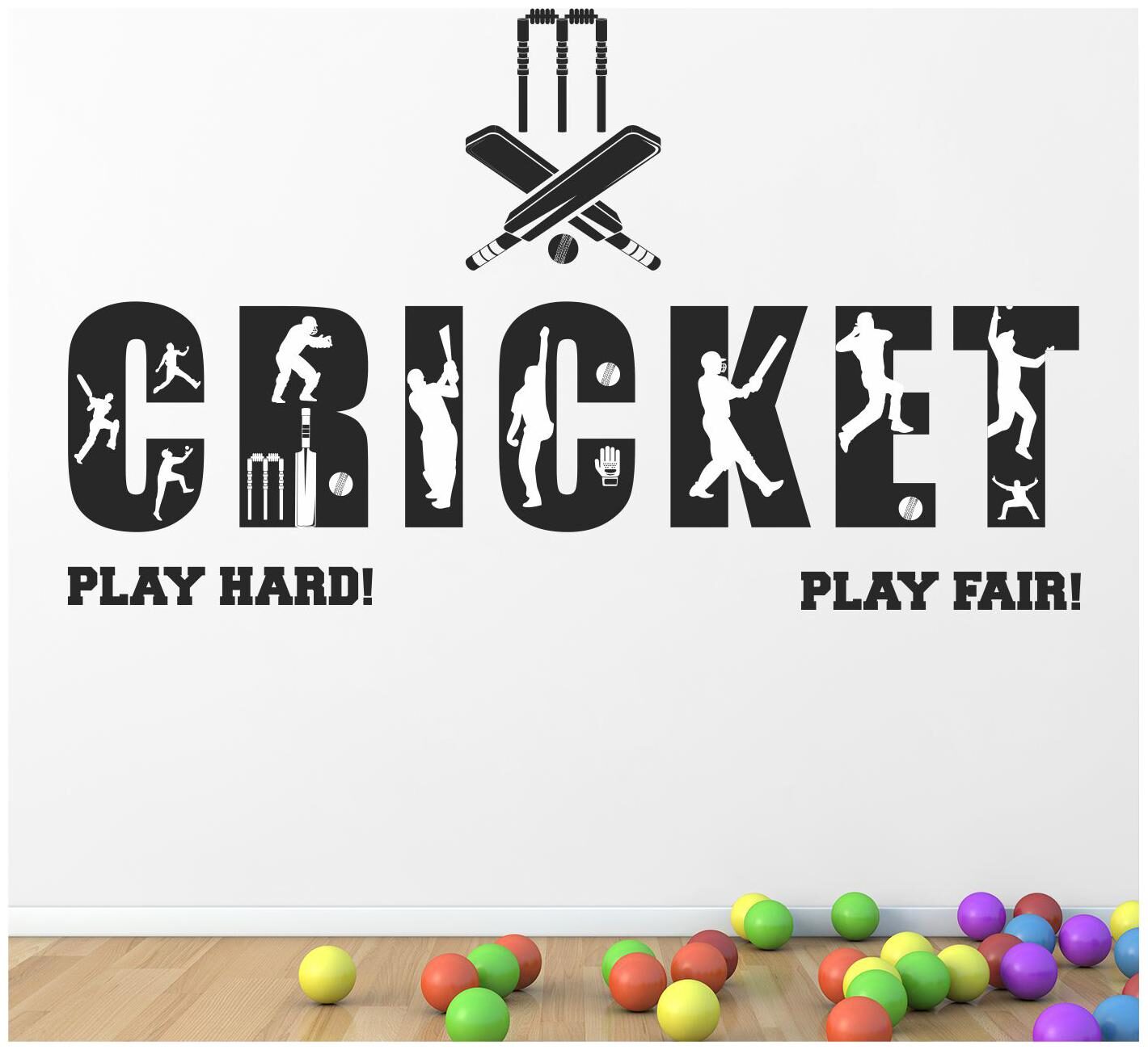 

StickMe Cricket Is Life - Playing - Team Work - Office - Sports - Inspirational - Motivational - Quotes -SM764 ( PVC Vinyl - 95cm X 55 cm )
