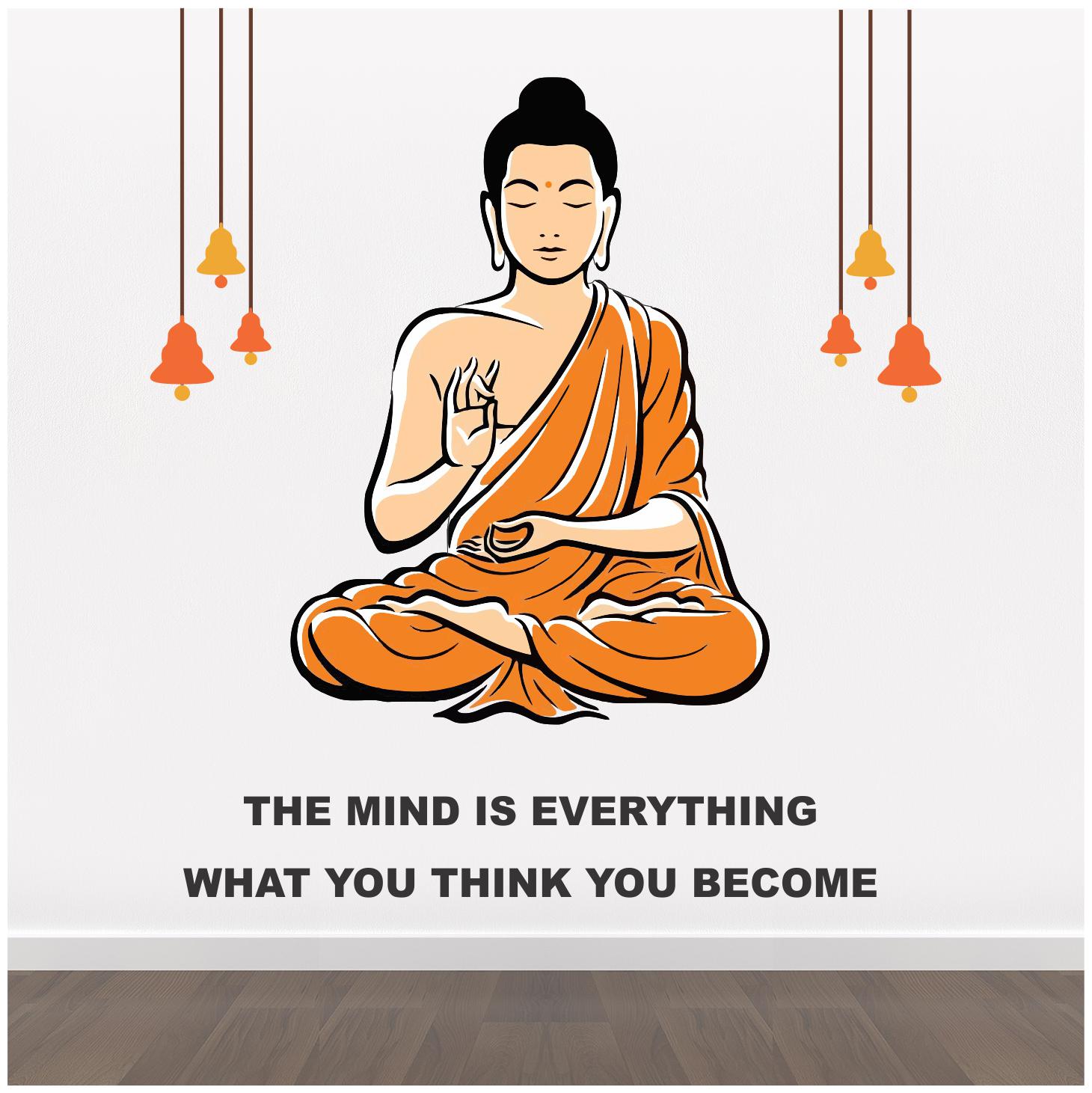 

StickMe The Mind Is Everything - What You Think You Become - Buddha - Office - Motivational - Quotes - Wall Sticker -SM736 (PVC Vinyl-95cm X 85 cm)
