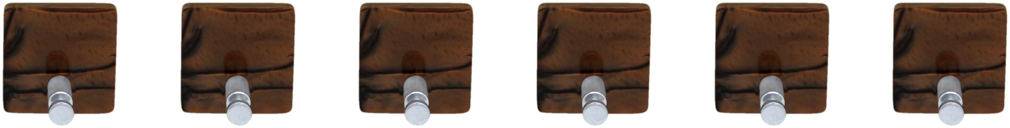 

Stimulus Acrylic Wall Mount 1 Hook Adhesive Decorative Sticky Key Holder Set of 6 pcs -Brown