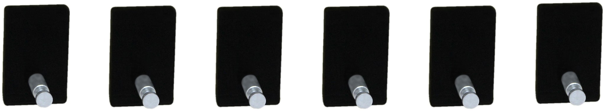 

Stimulus Acrylic Wall Mount 1 Hook Adhesive Decorative Sticky Key Holder Set of 6 pcs -Black