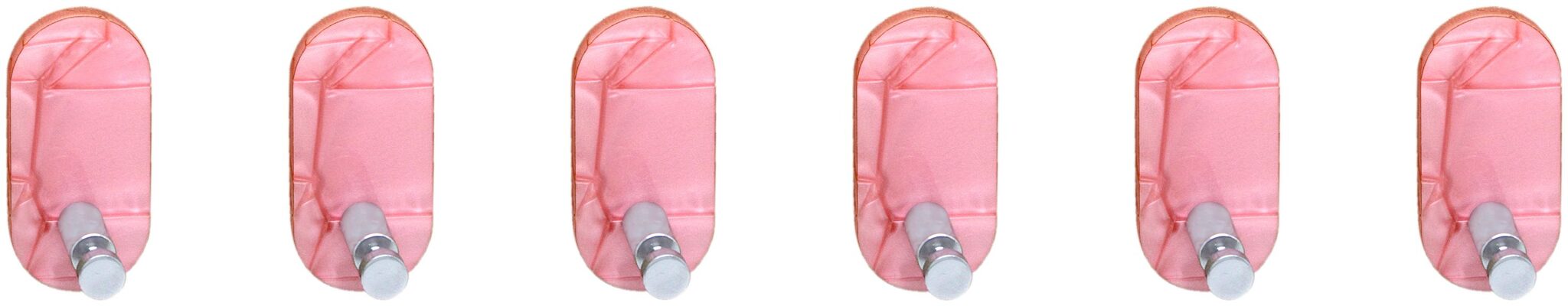 

Stimulus Acrylic Wall Mount 1 Hook Adhesive Decorative Sticky Key Holder Set of 6 pcs -Pink