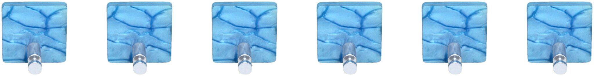 

Stimulus Acrylic Wall Mount 1 Hook Adhesive Decorative Sticky Key Holder Set of 6 pcs -Blue