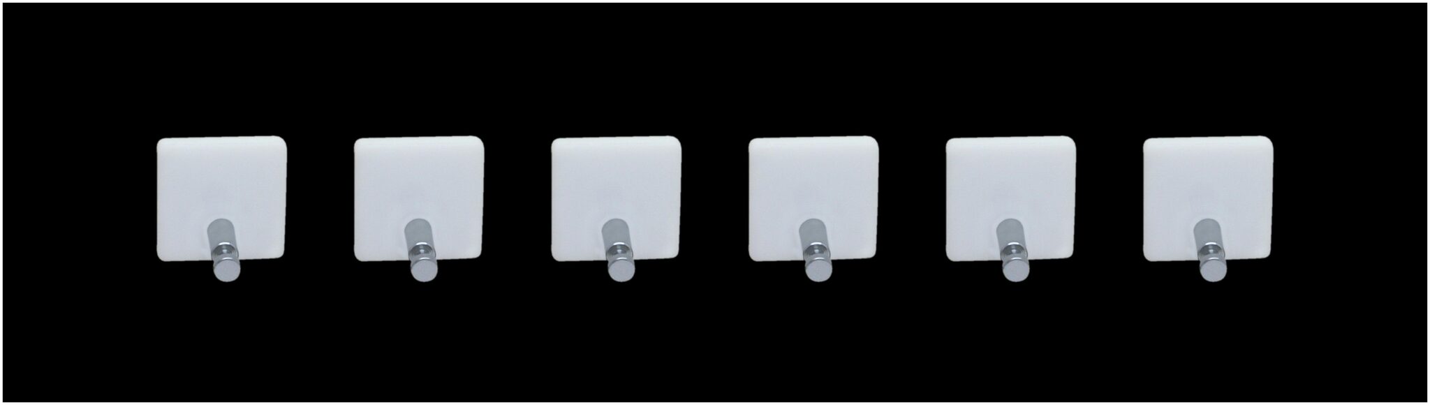 

Stimulus Acrylic Wall Mount 1 Hook Adhesive Decorative Sticky Key Holder Set of 6 pcs -White