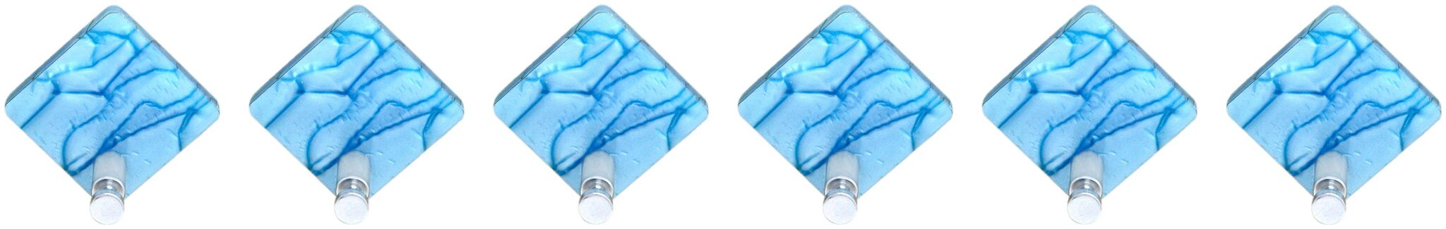 

STIMULUS Acrylic Wall Mount (MARBLE BLUE) 1 Hook Adhesive Decorative Sticky Key Holder Set of 6 pcs