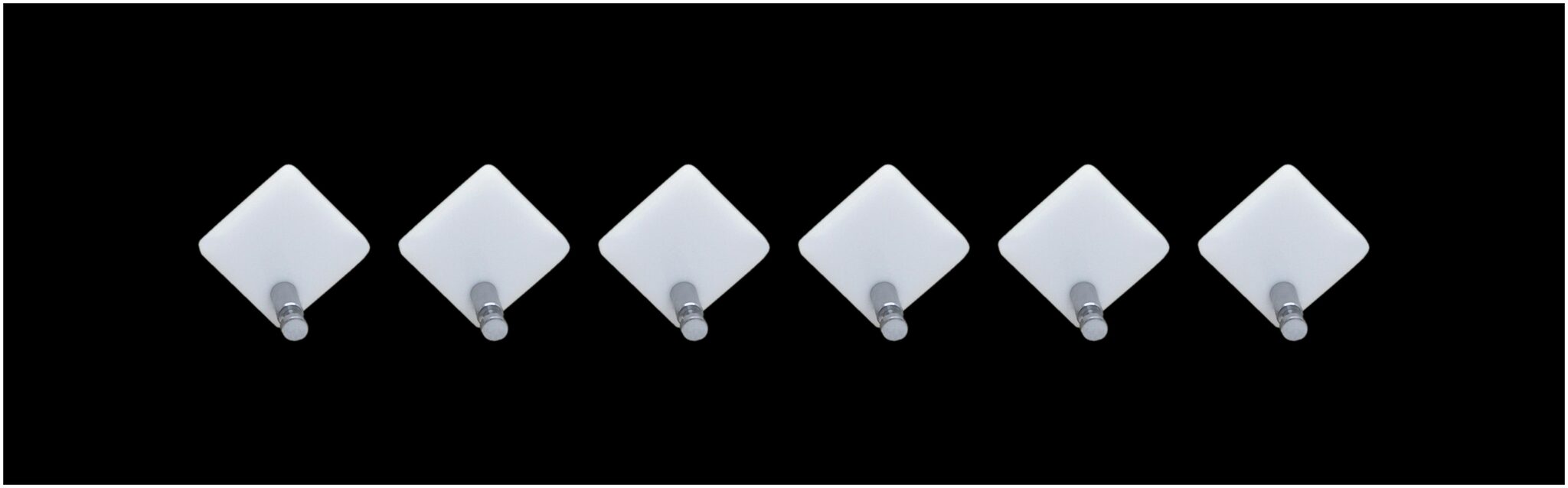 

STIMULUS Acrylic Wall Mount(MILKY WHITE) 1 Hook Adhesive Decorative Sticky Key Holder Set of 6 pcs