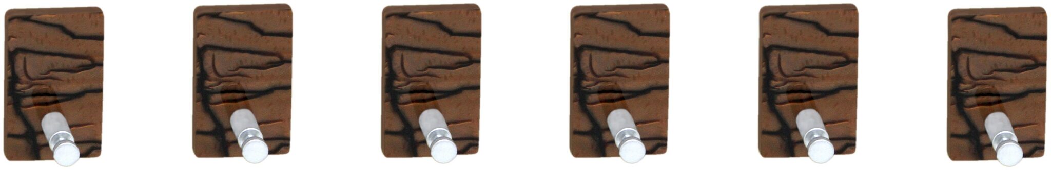 

Stimulus Acrylic Wall Mount 1 Hook Adhesive Decorative Sticky Key Holder Set of 6 pcs -Brown