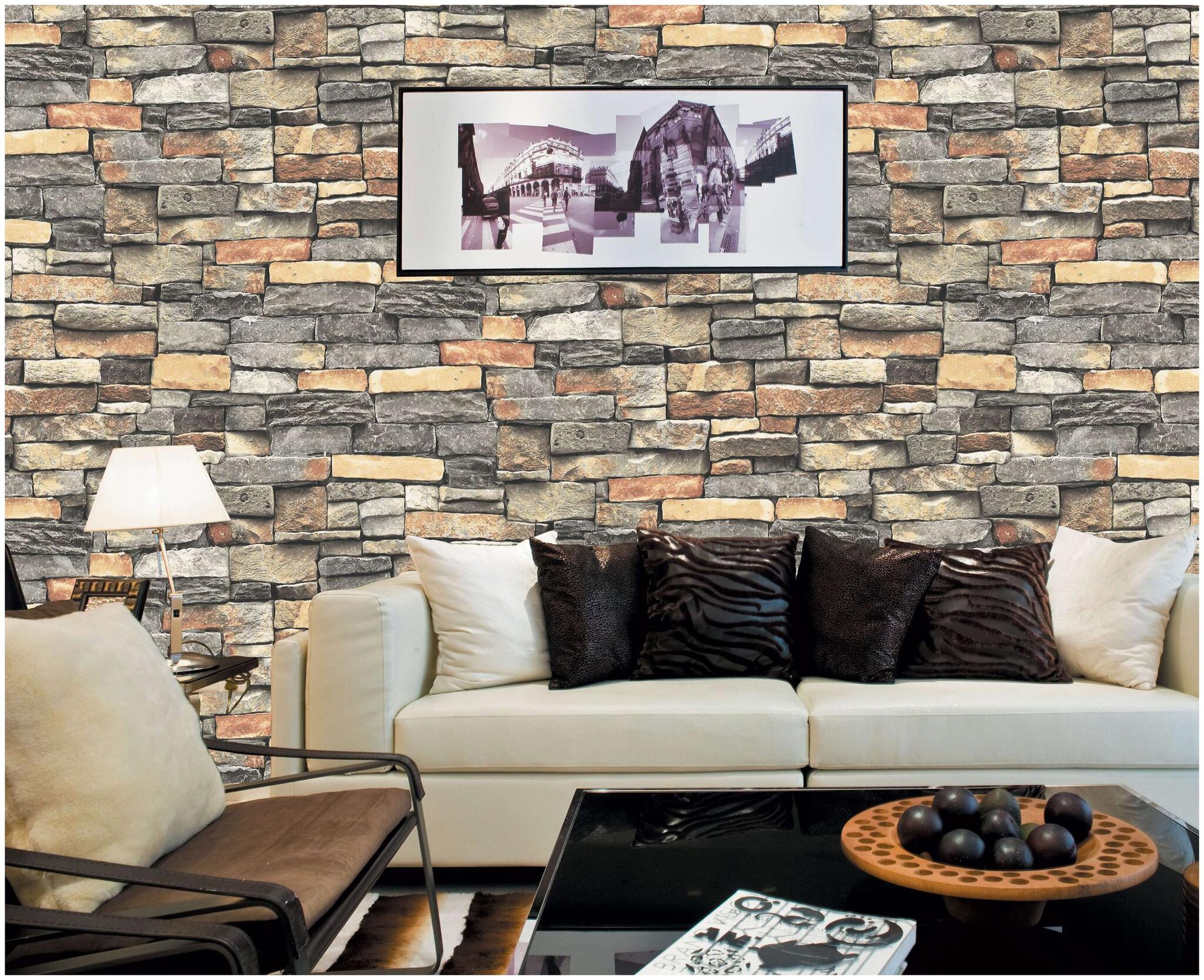 

STONE BRICK DESIGN WALLPAPER-KONARK DECOR