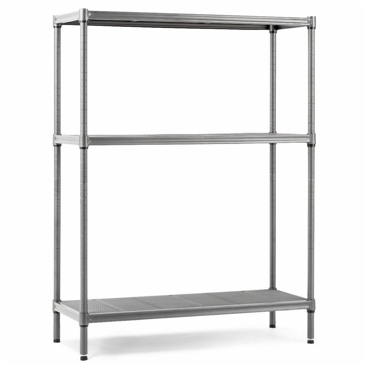 

Storage Rack 3 Layer Shelving Display Unit Steel Mesh Shelf Adjustable Steel