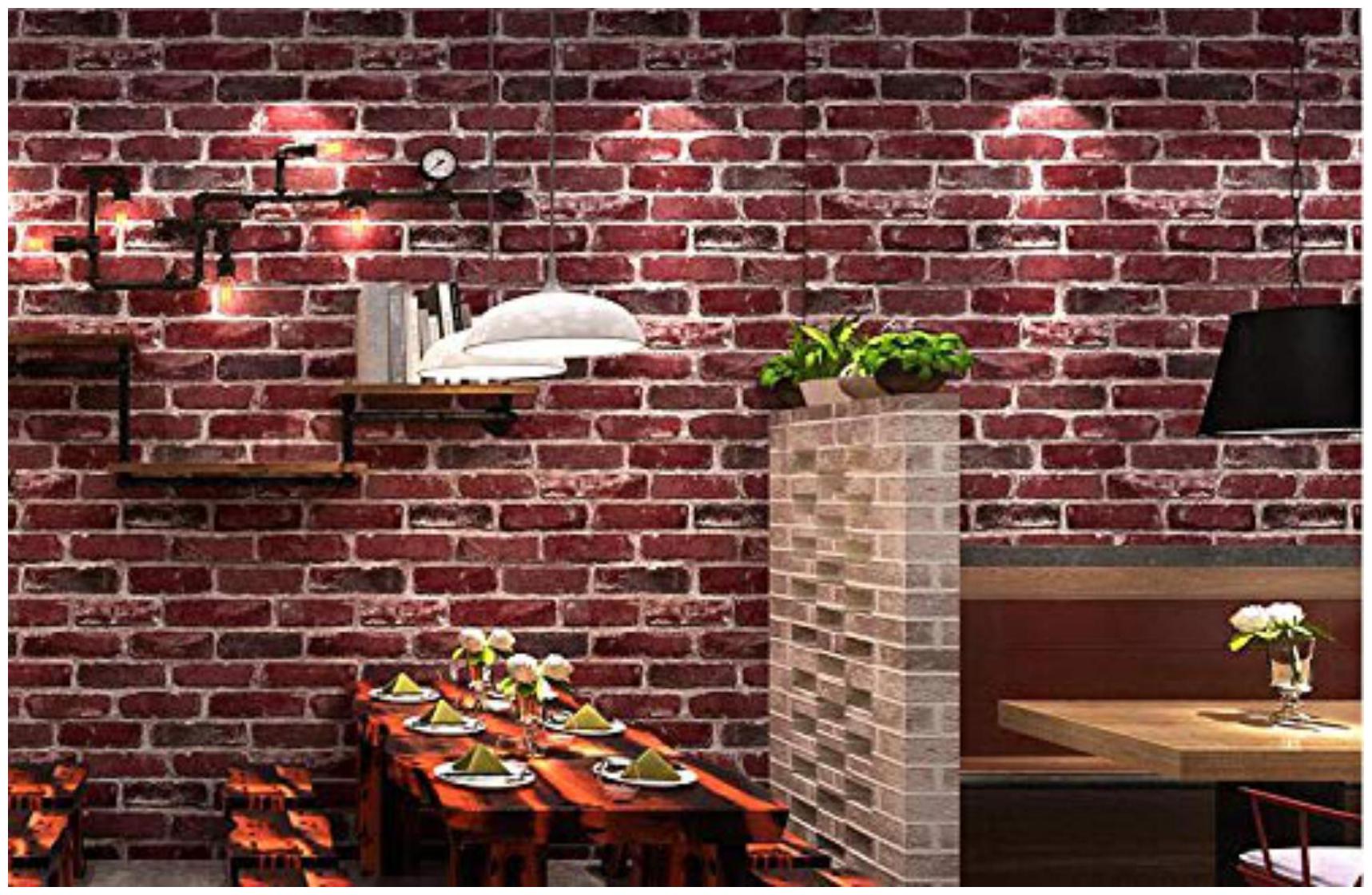 

Store2508 3D Effect Textured Retro Brick Pattern Wallpaper (Paper 0 53 x 10 m 57 Sq ft)