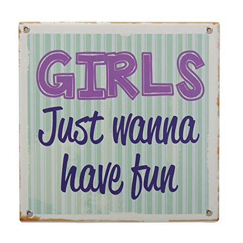 

Store2508 Printed Quotation Showpiece Ceramic Tile with Stand Girls Just Wanna Have Fun 12 5x12 5x0 5 cm (Design C)